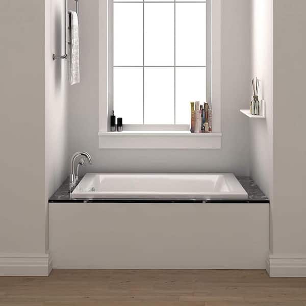 FINE FIXTURES 54 in. x 30 in. Acrylic Rectangular Drop-in Bathtub in White