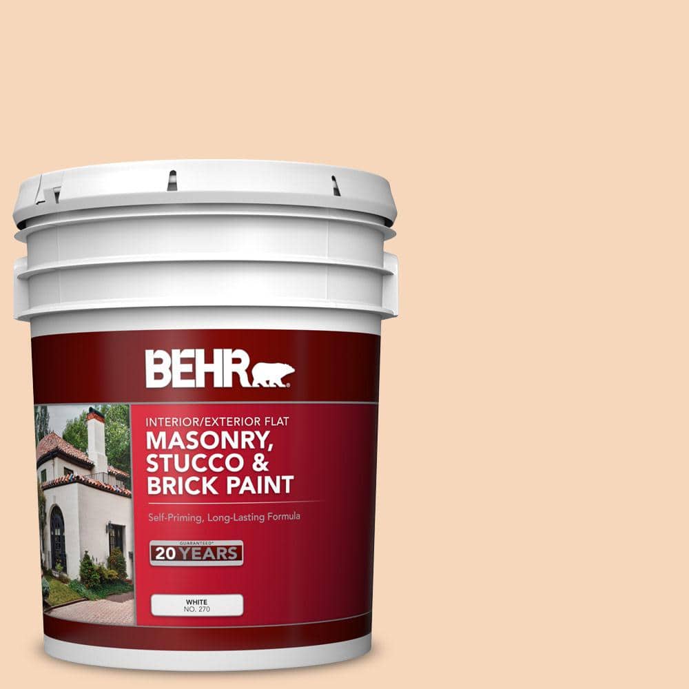 5 gal. #PPU4-11 Porcelain Peach Flat Interior/Exterior Masonry, Stucco and 