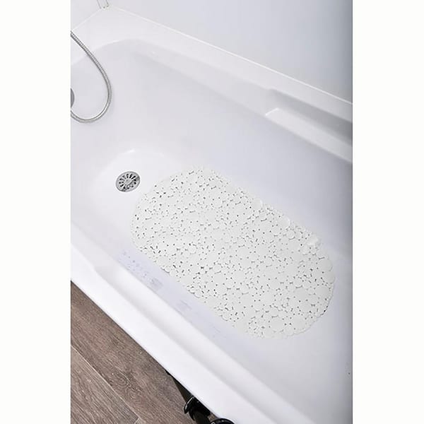 1pc Solid Color Anti-slip Bathroom Mat, Shower Mats With Hollow