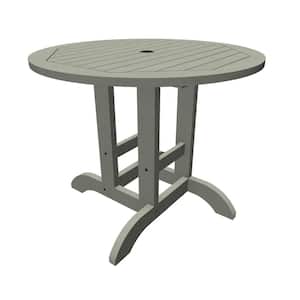 Coastal Teak Round Recycled Plastic Outdoor Dining Table