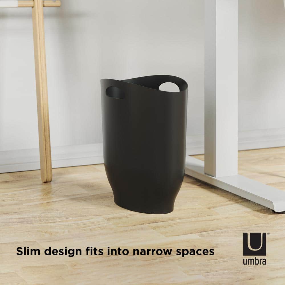 Black Slim Plastic Touchless Kids Trash Can