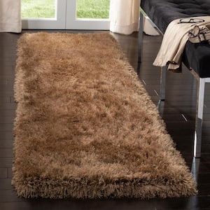 Venice Shag Taupe 2 ft. x 6 ft. Solid Runner Rug