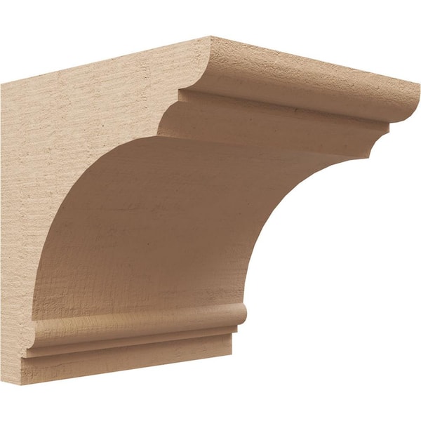 Ekena Millwork 11 in. x 11 in. x 11 in. Wide Hughes Rough Cedar Woodgrain TimberThane Corbel, Primed Tan