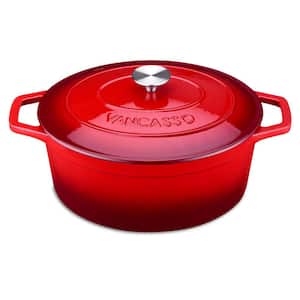 6 qt. Oval Cast Iron Nonstick Dutch Oven with Lid