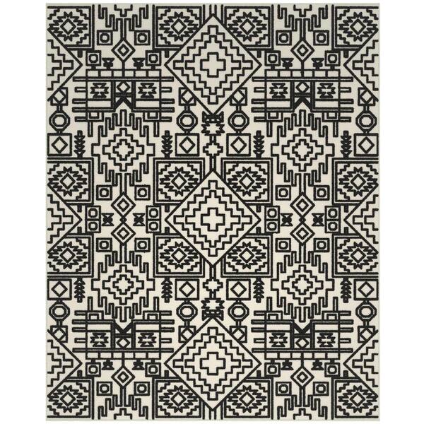 Sams International Napa Mercana Ivory and Black 7 ft. 10 in. x 10 ft. Tribal Chenille and Viscose Area Rug