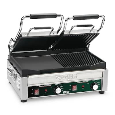 Dual Grill - Half Panini and Half Flat Grill - 240-Volt (17 in. x 9.25 in. cooking surface)