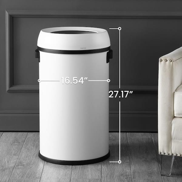 happimess Chuck Kitchen/Office 17.2 Gal. White Open-Top Trash Can