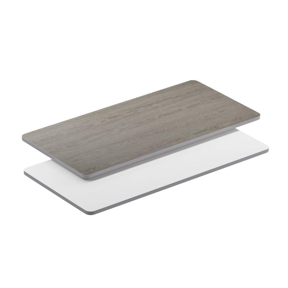 Carnegy Avenue 30 in. x 60 in. White/Gray Rectangle Table Top Only CGAXU526028WHHD The