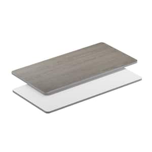 30 in. x 60 in. White/Gray Rectangle Table Top Only