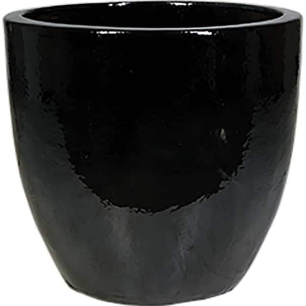 Unbranded 14 in. Black Ceramic Egg Planter