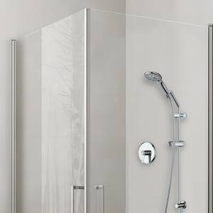 6-Spray Patterns with 4 in. Tub Wall Mount Handheld Shower Heads With 1.8 GPM in Chrome(Valve Included)