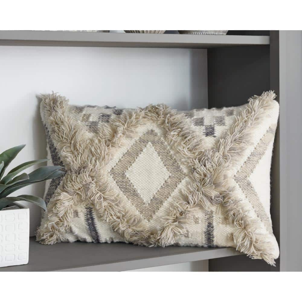 Natural Cotton Wool Blend Rectangular Pillow