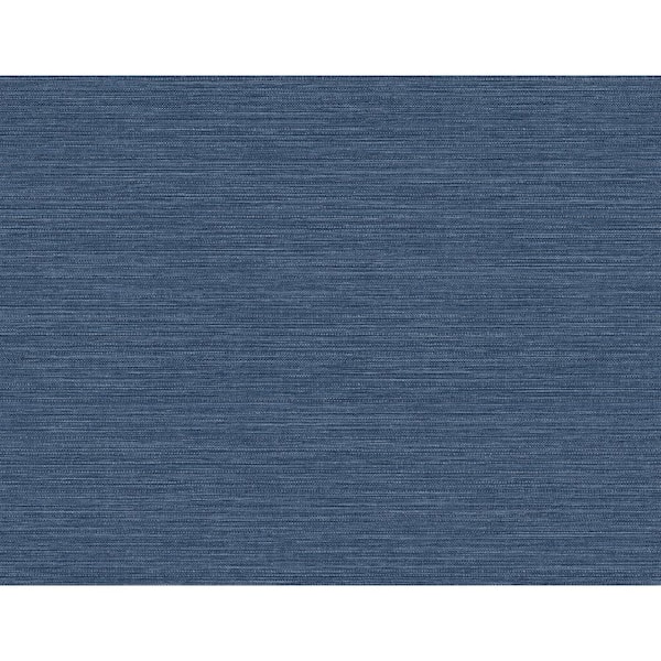 Grasscloth Effect Dark Bleu Paper Non-Pasted Strippable Wallpaper Roll (Cover 60.75 sq. ft.)
