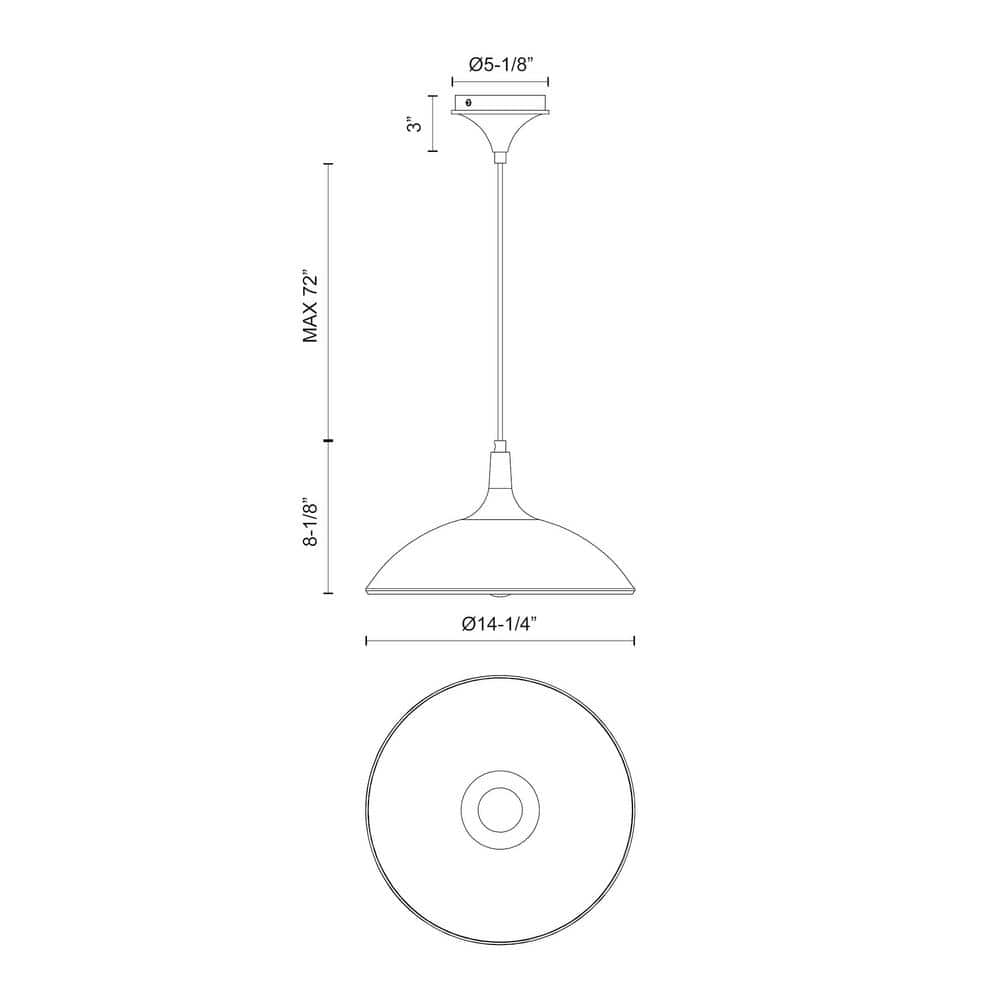 Brushed Gold Aluminum Single Dome Pendant Light