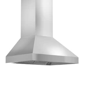 30 in. 500 CFM Convertible Vent Wall Mount Range Hood in Stainless Steel