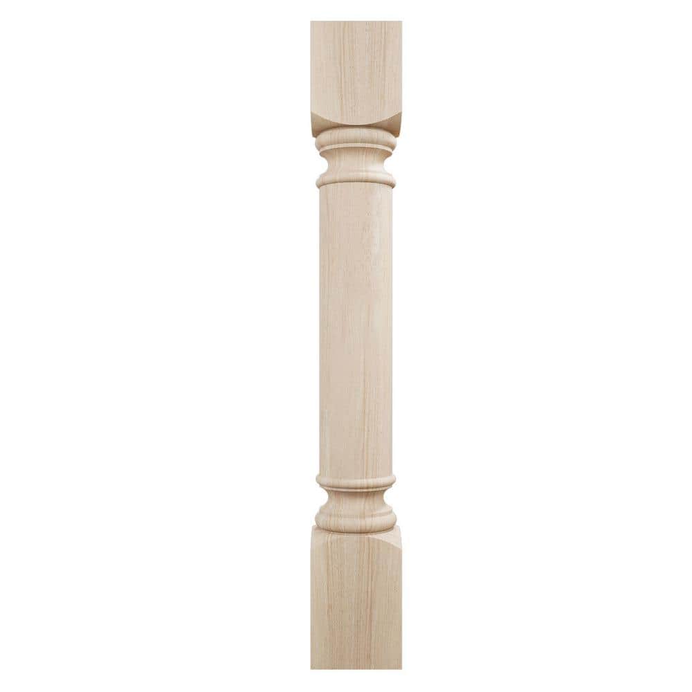 Unfinished Rubberwood Traditional Cabinet Column 35.5"