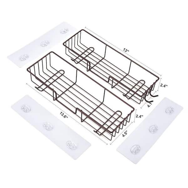 Cubilan Wall Mount Adhesive Stainless Steel Corner Shower Caddy Shelf  Basket Rack with Hooks in Black (2-Pack) HD-C7D - The Home Depot