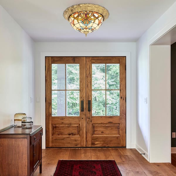 OUKANING 20.47 in. 36-Watt Gold European LED Flush Mount Ceiling