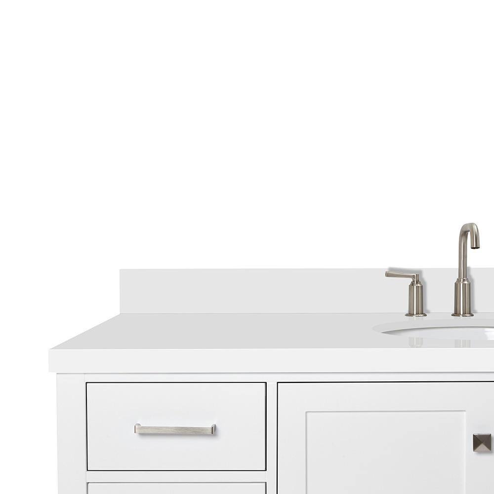 Cambridge 61" White Quartz Top Freestanding Single Vanity