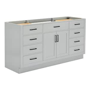 Hepburn 66 in. W x 21.5 in. D x 34.5 in. H Single Sink Freestanding Bath Vanity Cabinet without Top in Grey