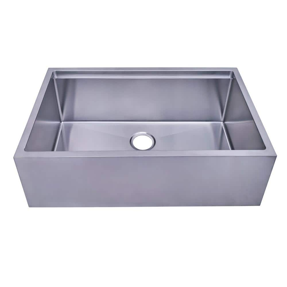 Bailey 304-Grade Stainless Steel 30 in. Single Bowl Farmhouse Apron Kitchen Sink with Accessory Ledge -  Barclay Products, FSSSB2042L-SS