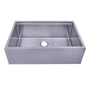Bailey 304-Grade Stainless Steel 30 in. Single Bowl Farmhouse Apron Kitchen Sink with Accessory Ledge