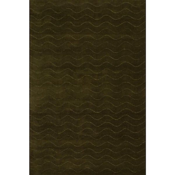 Gailia Solid Wool Cozy Area Green 6 ft. x 9 ft. Indoor Area Rug