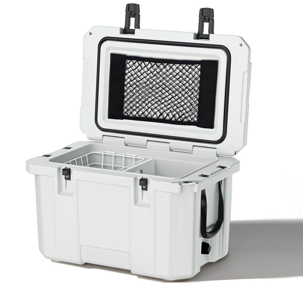 futhork White 60 qt. Portable Chest Cooler with Cup Holders, Nylon