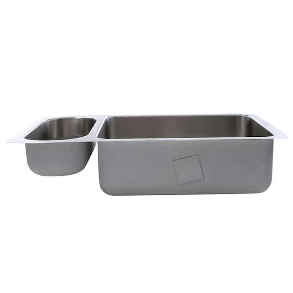 Elkay Lustertone Undermount Stainless Steel 42 in. Double Bowl Kitchen Sink  with Right Drain Board ELUH4221L - The Home Depot