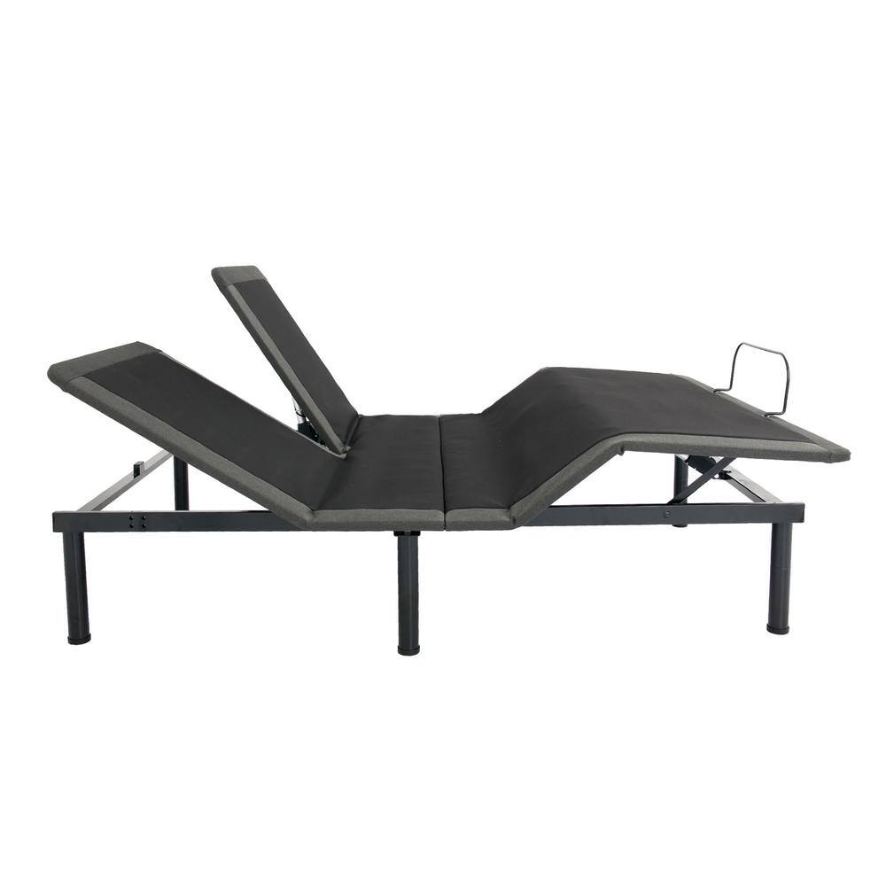 Queen Adjustable Metal Frame with Blue Latex Foam Mattress