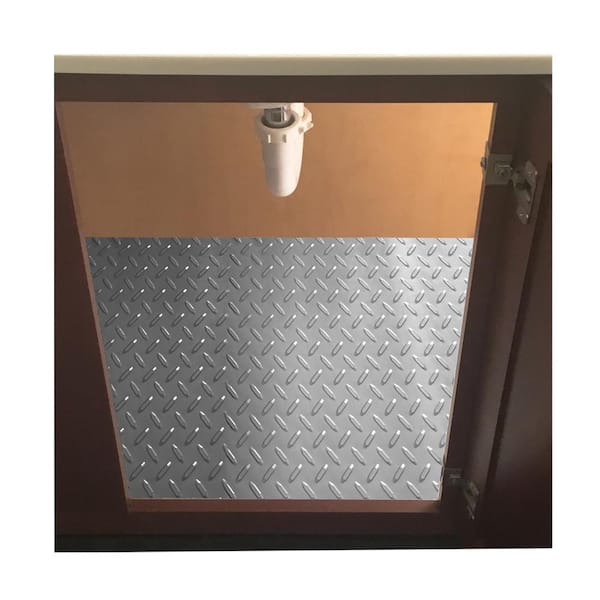 Resilia Premium Under The Sink Mat- Large Universal Size, Cut to Fit Cabinets, Shelf and Drawer Liners, 24 in. x 48 in., Silver