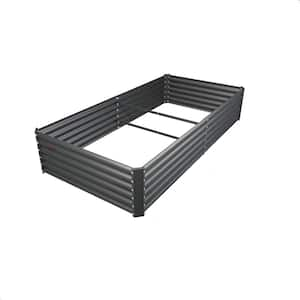 6 x 3 x 1.5 ft. qt. Gray Rectangular Steel Outdoor Raised Garden Beds Planter Box for Planting Flowers (3-Pack)