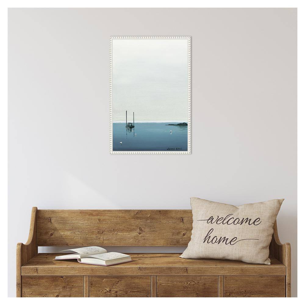 16"x23" Calm Waters White Floater Frame Canvas Wall Art