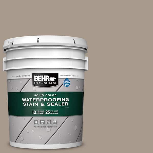 5 gal. #BXC-10 Warm Stone Solid Color Waterproofing Exterior Wood Stain and Sealer