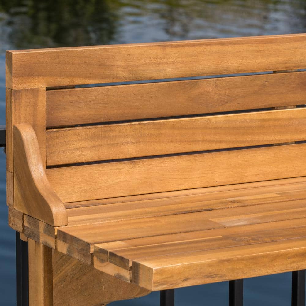 Natural Stained Acacia Wood Bar Height Balcony Table