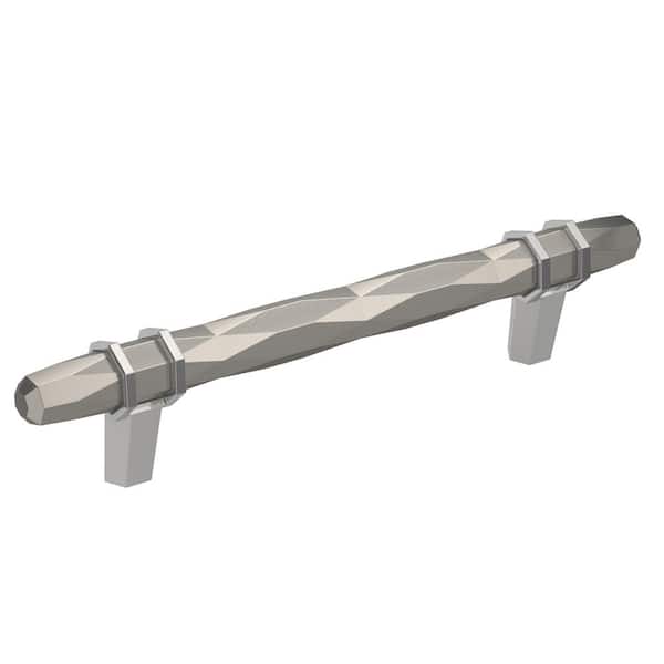Amerock London 5-1/16 in. (128mm) Modern Satin Nickel/Polished Chrome Bar Cabinet Pull