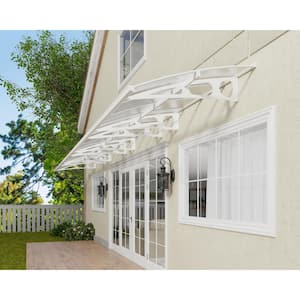 Bordeaux 5 ft. x 29 ft. White/Diffused Door and Window Awning
