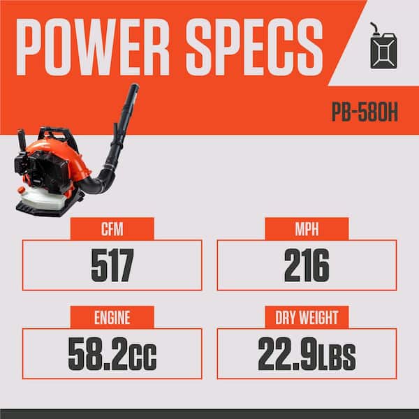 216 MPH 517 CFM 58.2 cc Gas 2-Stroke Backpack Leaf Blower with Hip Throttle