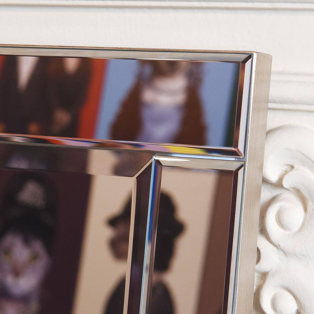 Elegant Full-Length 30x40 Silver Wood Framed Beveled Mirror