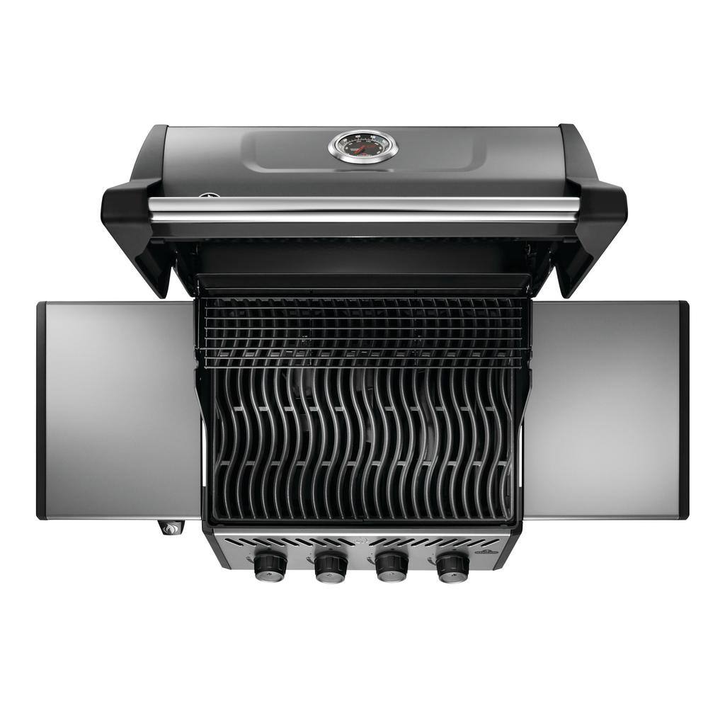 Graphite Grey Stainless Steel Propane Gas Grill with 4 Burners