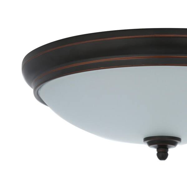 13" 60-Watt Equivalent Oil-Rubbed Bronze Integrated LED Flushmount Commercial E 