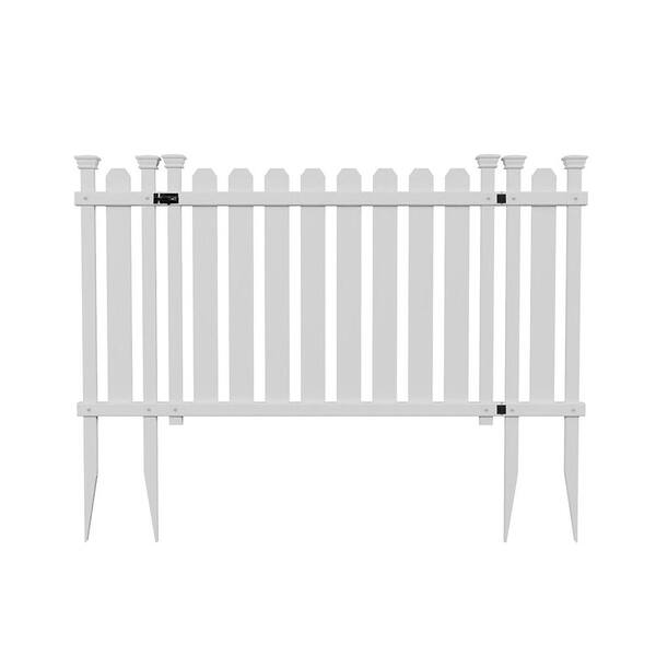 Zippity Outdoor Products 4.6 ft. x 2.5 ft. Bella Puppy and Garden White Picket Vinyl Fence Gate