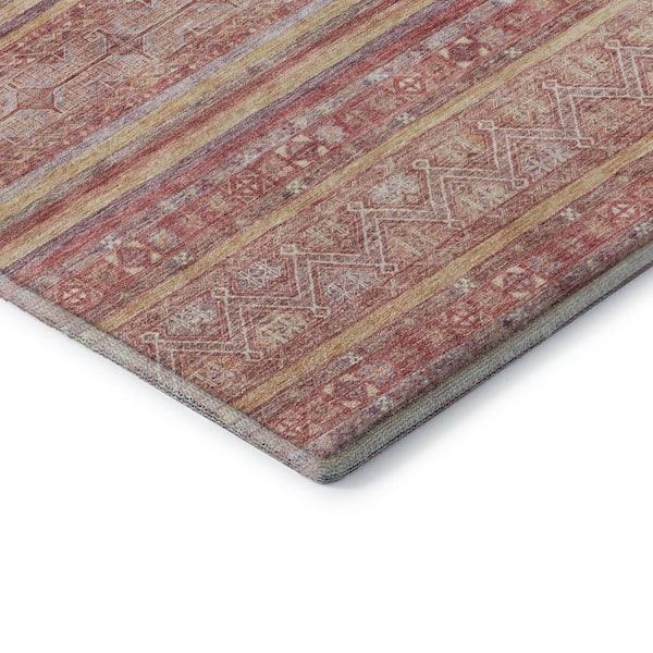 Mayfield Premium Machine Washable Abstract AMF1653 Paprika 5 ft. x 7 ft. 6 in. Area Rug