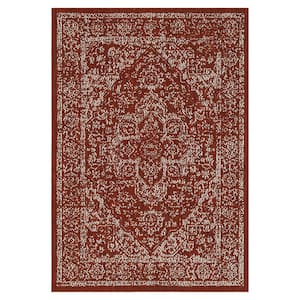 Zaria Red 4 ft. x 6 ft. Indoor/Outdoor Area Rug