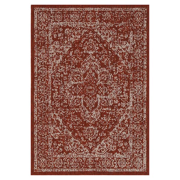 PLAYA RUG Zaria Red 5 ft. x 8 ft. Indoor/Outdoor Area Rug