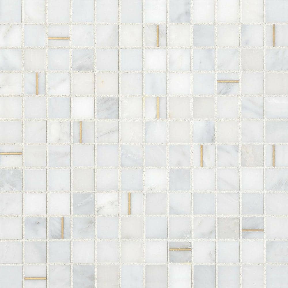 Ferrara 11 in. x 11 in. Honed BIANCO Marble Mosaic Tile (9.56 sq. ft./Carton) price history on PriceWatchPro