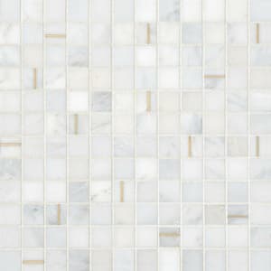 Ferrara Square 11 in. x 11 in. Honed BIANCO Marble Mosaic Tile (9.56 sq. ft./Carton)