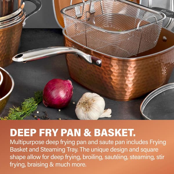  Gotham Steel Copper Square Shallow Pan with Super