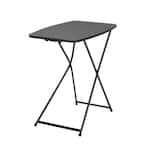 18 in. Black Plastic Adjustable Height Folding Utility Table (Set of 2)