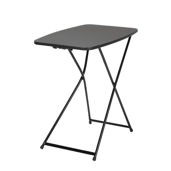 Cosco 18 in. Black Plastic Adjustable Height Folding Utility Table (Set of 2)